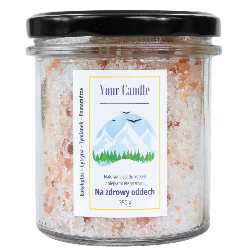 Your Candle - Naturalna sól do kąpieli z olejkami eterycznymi Na zdrowy oddech 350 g