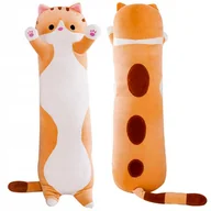 Maskotki i pluszaki - Duża Miękka Poduszka Kot Długa Maskotka Pluszowa Długi Pluszak Beżowy 50 cm - miniaturka - grafika 1