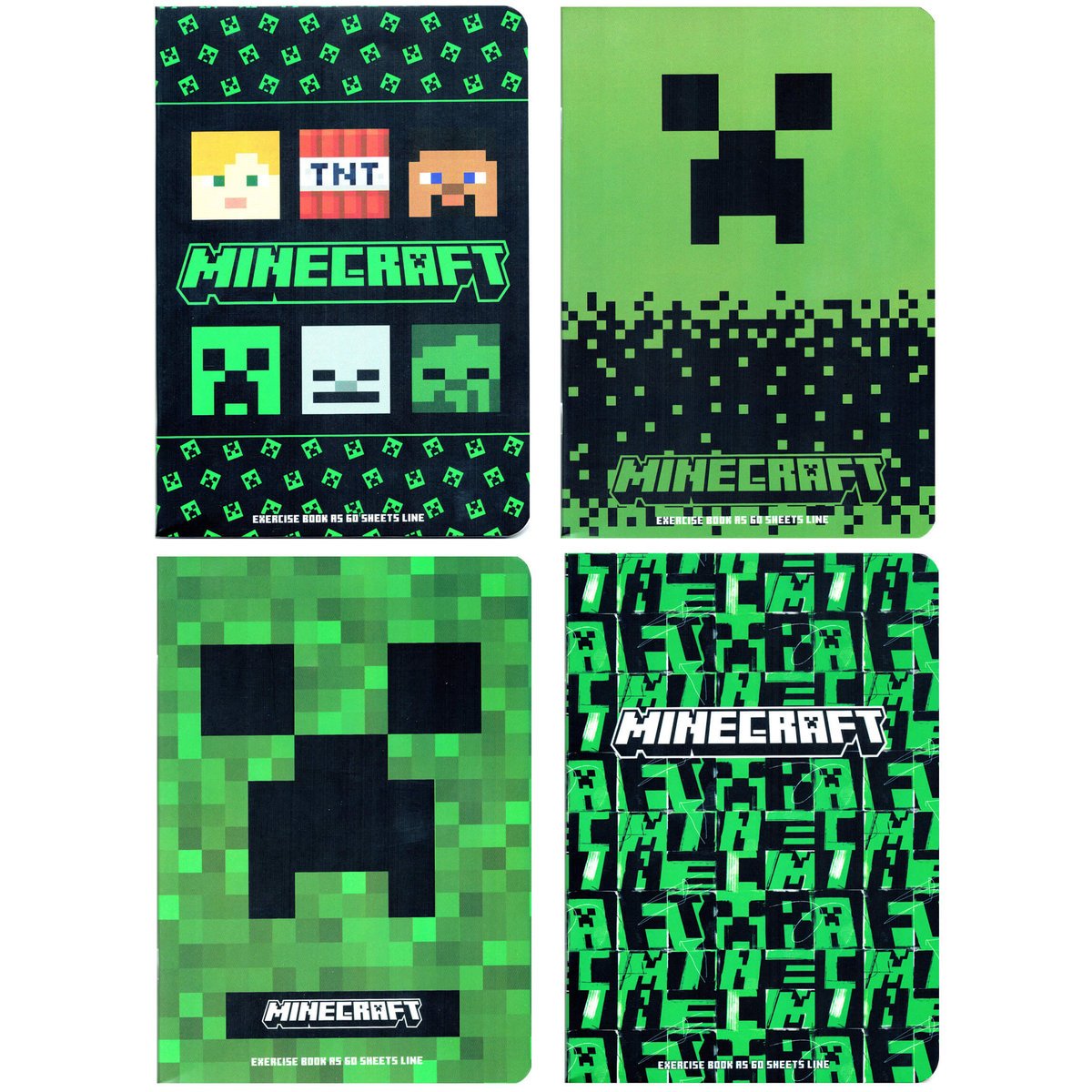 4 x zeszyt A5 60 kartek w linię Minecraft, Astra, KAŻDY INNY