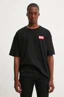 Koszulki męskie - Diesel t-shirt bawełniany T-BOXT-LAB męski kolor czarny z aplikacją A14947.0NIAR - miniaturka - grafika 1