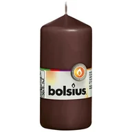 Świece - Świeca pieńkowa 12 x 5,8 cm kasztanowy brąz BOLSIUS - miniaturka - grafika 1