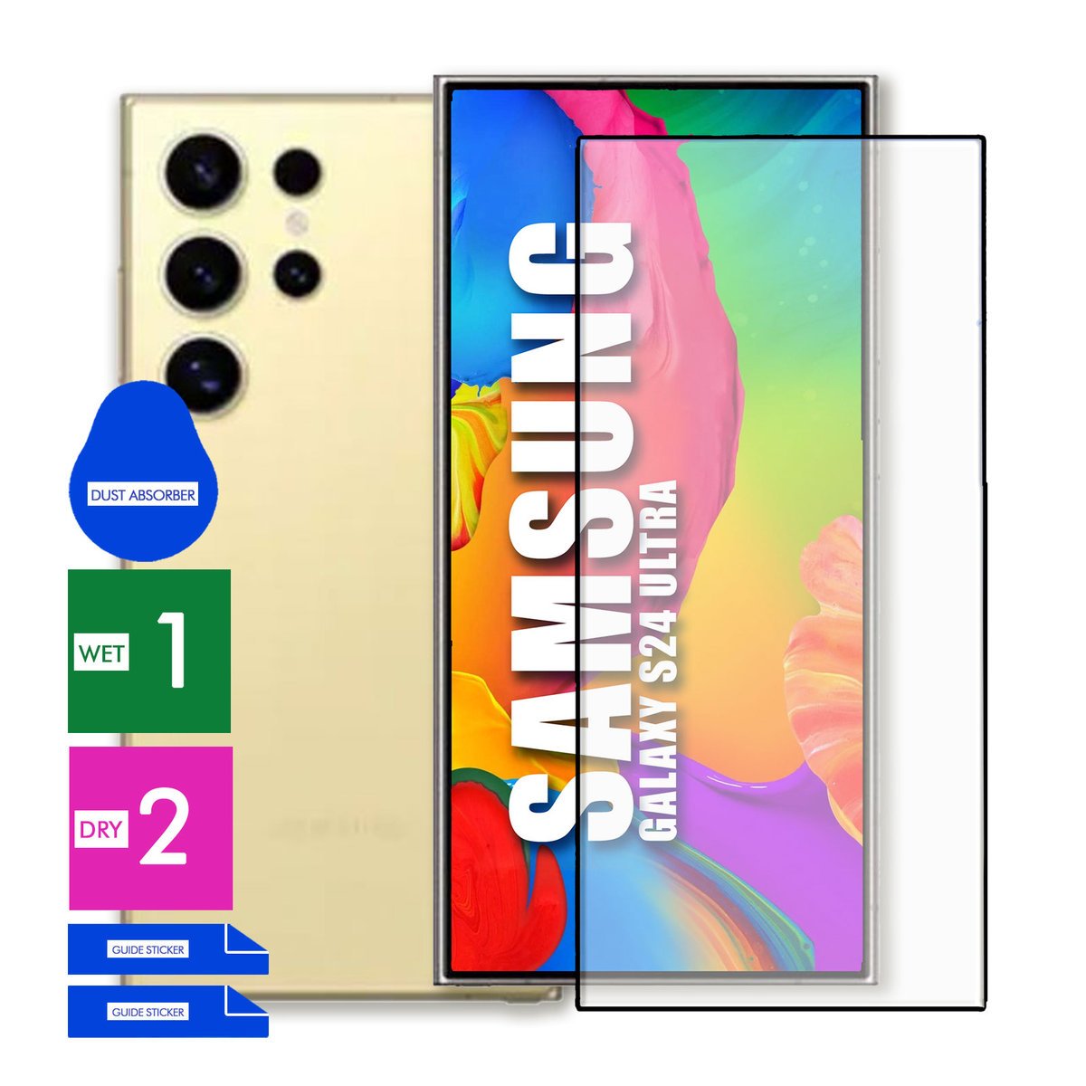 SZKŁO OCHRONNE DO SAMSUNG GALAXY S24 ULTRA HARTOWANE 9H PEŁNE CAŁY EKRAN 5D