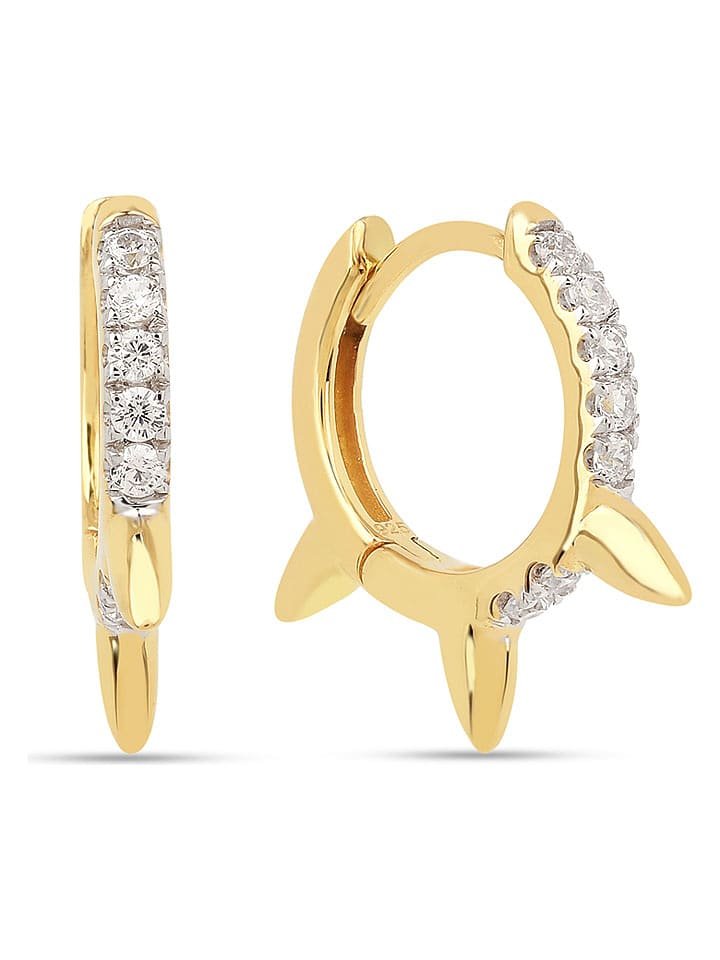 Les Favorites Pozłacane kolczyki-kreole z cyrkoniami