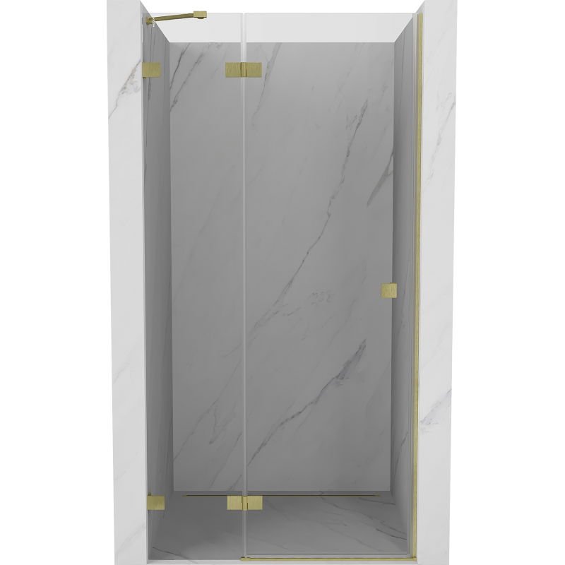 Mexen Lunar drzwi prysznicowe uchylne lewe 85 cm, transparent, złote szczotkowane - 834-085-000-55-00-L