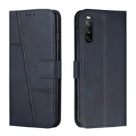 Etui i futerały do telefonów - Etui König Design kompatybilne z Sony Xperia 10 III z syntetycznej skóry - Niebieskie etui na telefon komórkowy - miniaturka - grafika 1