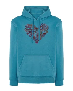 Bluza z kapturem Serce z Instrumentów Muzyka Niebieska L - Bluzy męskie - miniaturka - grafika 1