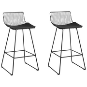 Taborety i hokery - Zestaw 2 krzeseł barowych metalowy czarny FREDONIA - miniaturka - grafika 1