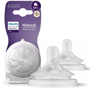Philips Avent Smoczek Natural Responsywny 6m+ kaszka 2 szt. SCY966/02 RESPONSE - Smoczki do butelek - miniaturka - grafika 1