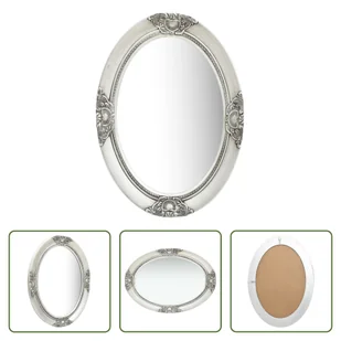 The Living Store Lustro ścienne w stylu barokowym 50x70 cm srebrny - Lustra - miniaturka - grafika 1