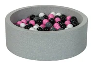 Suche baseny - Suchy basen dla dziecka z piłeczkami 300szt (czarny, biały, pudrowy róż, szary) - miniaturka - grafika 1