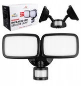 Lampy ogrodowe - Maclean Ścienna lampa LED z czujnikiem PIR, 20W, 1500lm, IP65, neutral white 4000K, czarna, MCE524 B - miniaturka - grafika 1