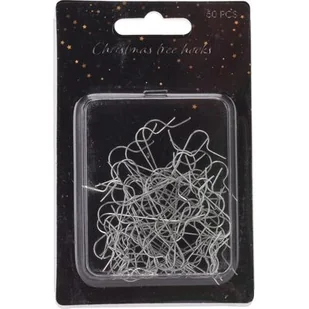 Haczyki na drzewo 50 sztuk srebrne - Ozdoby bożonarodzeniowe - miniaturka - grafika 1
