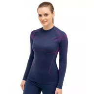 Koszulki sportowe damskie - Damska koszulka termoaktywna z długim rękawem Brubeck DRY LS15690 jeans/violet - L - miniaturka - grafika 1