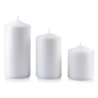 Świece - Świeca CLASSIC CANDLES walec duży 8 x h18 cm biała - miniaturka - grafika 1