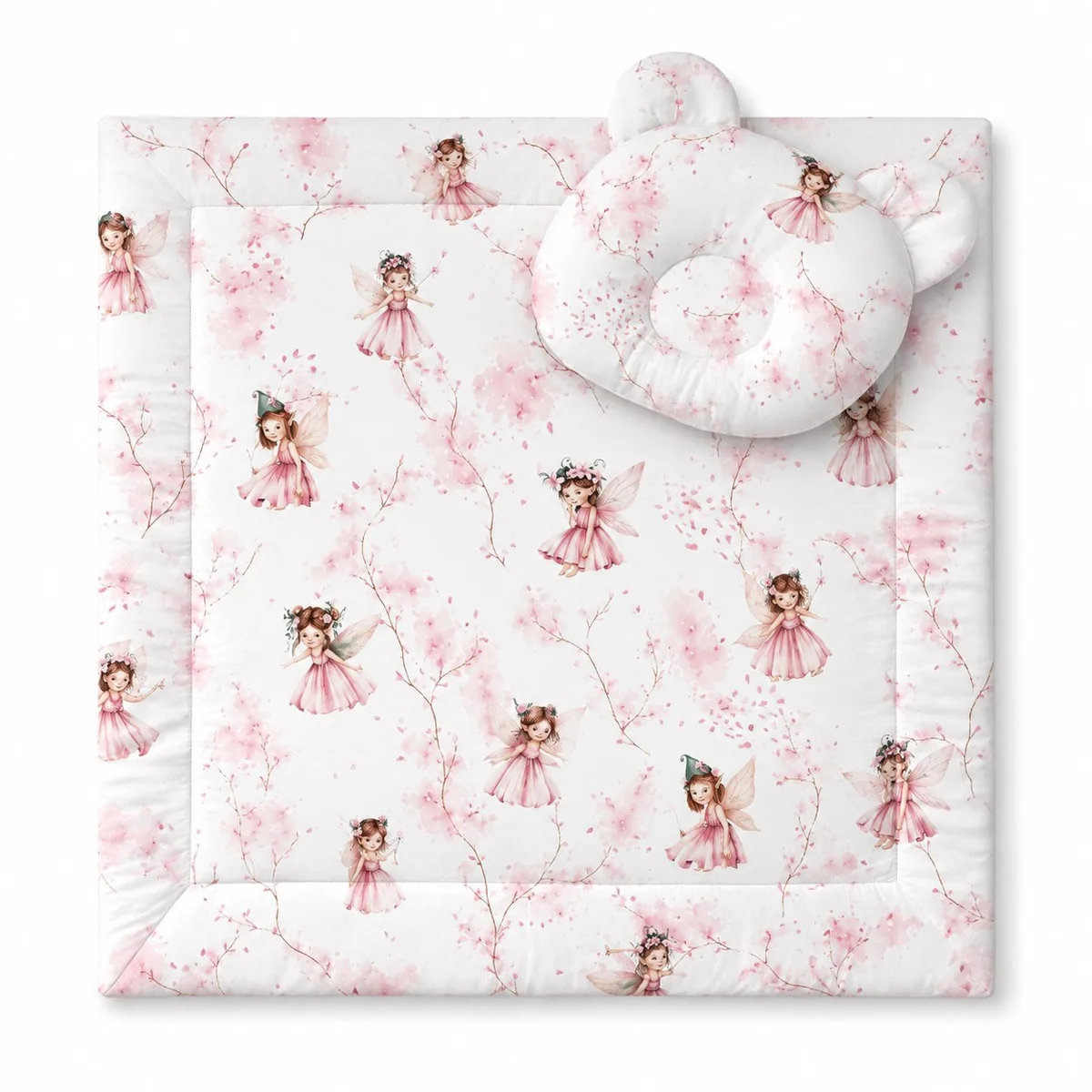 2-częściowy zestaw pościeli dla niemowląt Blossom Fairies z poduszką Teddy