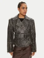 Kurtki damskie - Gestuz Kurtka skórzana Gwen 10909058 Szary Regular Fit - miniaturka - grafika 1