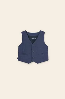 Bluzy dla chłopców - Mayoral kamizelka z domieszką lnu niemowlęca kolor granatowy - grafika 1