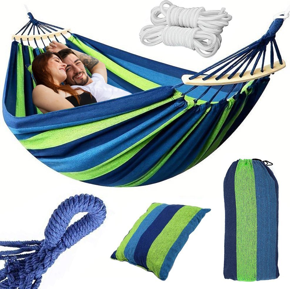 Verk Hamak dwuosobowy z poduszką brazylijski xxl duży 200kg 260x150