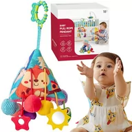 Zabawki interaktywne dla dzieci - Zawieszka do wózka łóżeczka fotelika piramidka lusterko sensory - miniaturka - grafika 1