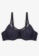 Biustonosze - Granatowy Biustonosz Full Cup z Ozdobną Koronką Sovgis - miniaturka - grafika 1