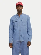 Koszule męskie - Jack&Jones Koszula jeansowa Travis 12269262 Niebieski Comfort Fit - miniaturka - grafika 1