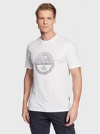 Koszulki męskie - Napapijri T-Shirt S-Bollo NP0A4H9K Biały Regular Fit - miniaturka - grafika 1