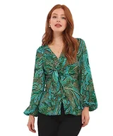 Bluzki damskie - Joe Browns Damska bluzka z długim rękawem z nadrukiem Paisley z wiązaniem z przodu, wielokolorowa, 16, multi, 42 - miniaturka - grafika 1