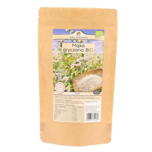 Mąka gryczana biała bezglutenowa BIO 500 g - Pięć Przemian - Mąka - miniaturka - grafika 1