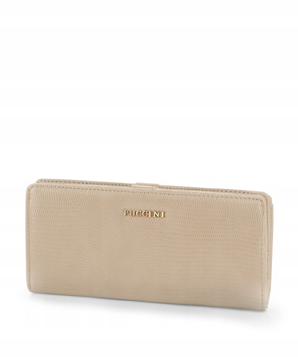 Portfel Damski Duży Skóra Ekologiczna Na Karty PUCCINI Beżowy BLP837B-6A