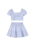 Spódnice - Mayoral Komplet bluzka i spódnica 3945 Niebieski Regular Fit - miniaturka - grafika 1