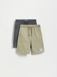 Reserved - Bawełniane szorty 2 pack - oliwkowy - Spodnie i spodenki dla chłopców - miniaturka - grafika 1