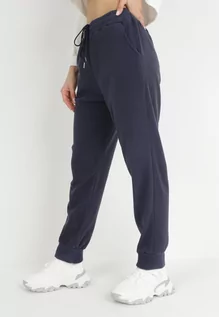 Spodnie damskie - Granatowe Spodnie Dresowe z Gumką w Pasie Shimbi - grafika 1