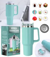 Kubki termiczne - KUBEK TERMICZNY TERMOS ZE SŁOMKĄ STAL NIERDZEWNA DUŻY XXL 1200 ML + SŁOMKA - miniaturka - grafika 1