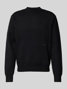 Sweter z dzianiny z nadrukiem z logo model ‘VESTERBRO’ - Swetry męskie - miniaturka - grafika 1