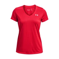 Koszulki i topy damskie - Damska Koszulka z krótkim rękawem UNDER ARMOUR TECH SSV-SOLID 1255839-890 – Czerwony - miniaturka - grafika 1