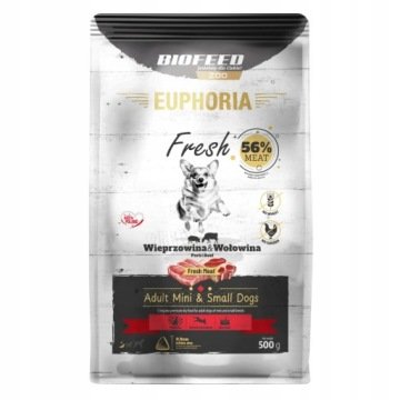 EUPHORIA Fresh Adult Wieprzowina z wołowiną XS/S - sucha karma dla psa - 500g