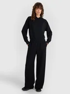 Spodnie sportowe damskie - 4F Spodnie dresowe z szerokimi nogawkami z modalem damskie - czarne L - miniaturka - grafika 1