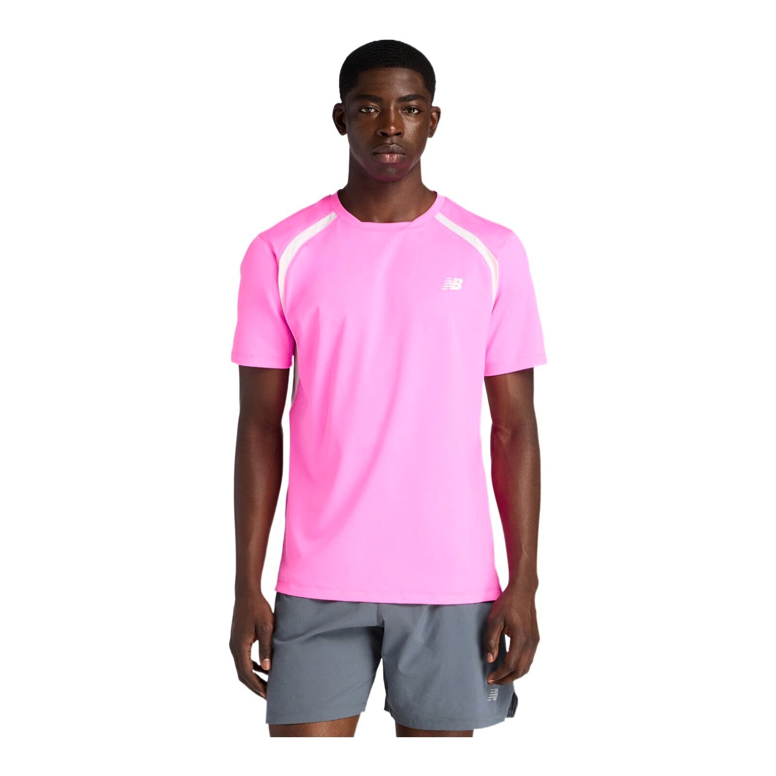 Koszulka męska New Balance Tournament Novelty Top Pink Heat L