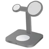 Stacje dokujące do telefonów - Bezprzewodowa ładowarka COTEetCI WS-36 MagSafe 3v1 (32103-GY) Szara - miniaturka - grafika 1