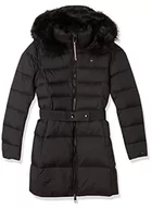 Płaszcze damskie - Tommy Hilfiger Damski wyściełany płaszcz z paskiem Sorona, Czarny, 3XL - miniaturka - grafika 1