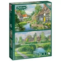 Falcon Puzzle 2x500 Domy nad rzeką G3 - Puzzle - miniaturka - grafika 1