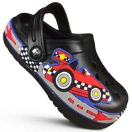 Moda i Uroda OUTLET - Klapki Kroksy Dziecięce Do Przedszkola z Samochodem Czarne 33 - miniaturka - grafika 1