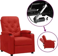 Fotele - vidaXL Fotel podnoszony, rozkładany, czerwone wino, sztuczna skóra - miniaturka - grafika 1