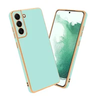 Etui i futerały do telefonów - Pokrowiec Do Samsung Galaxy S21 PLUS Etui w Glossy Miętowa Zielona - Złoto TPU Silikonowe Obudowa Case Cover Cadorabo - miniaturka - grafika 1