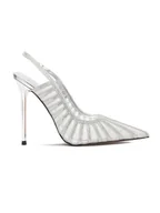 Sandały damskie - Eva Minge Sandały EO-AVA-E373-70H-C183Y1 Srebrny - miniaturka - grafika 1