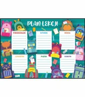 Szkolne artykuły papiernicze - Plan lekcji przybory szkolne, nowy rok szkolny, rozmiar 30x40 cm - miniaturka - grafika 1