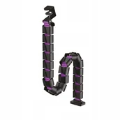 Pozostałe akcesoria sieciowe - Organizer na kable Maskownica 130cm na UCHWYT Spacetronik prowadnica czarny - miniaturka - grafika 1