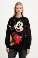 Bluzy damskie - Desigual bluza HELLO MICKEY damska kolor czarny wzorzysta 25WWSK14 - miniaturka - grafika 1