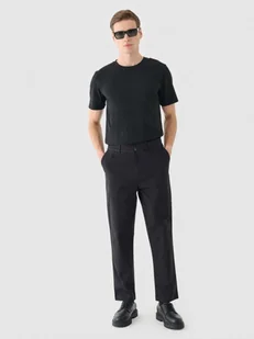 Męskie spodnie casual tkaninowe Outhorn OTHWAW24TTROM1075 - czarne - Spodnie męskie - miniaturka - grafika 1