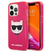 Etui i futerały do telefonów - Karl Lagerfeld Choupette Head - Etui iPhone 13 Pro (fluo różowy) KLHCP13LCHTRP - miniaturka - grafika 1